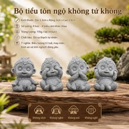 Bộ tiểu Tôn Ngộ Không tứ không đá sa thạch ST.PVN2677 - Tượng deco, trang trí tiểu cảnh, bán cạn, terrarium 2