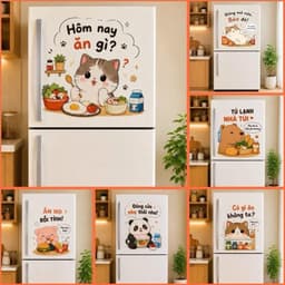 [Hỏa Tốc] Decal Dán Tủ Lạnh Hoạt Hình "Dễ Thương, Vui Nhộn" Chống Thấm Nước, Bền Đẹp 2