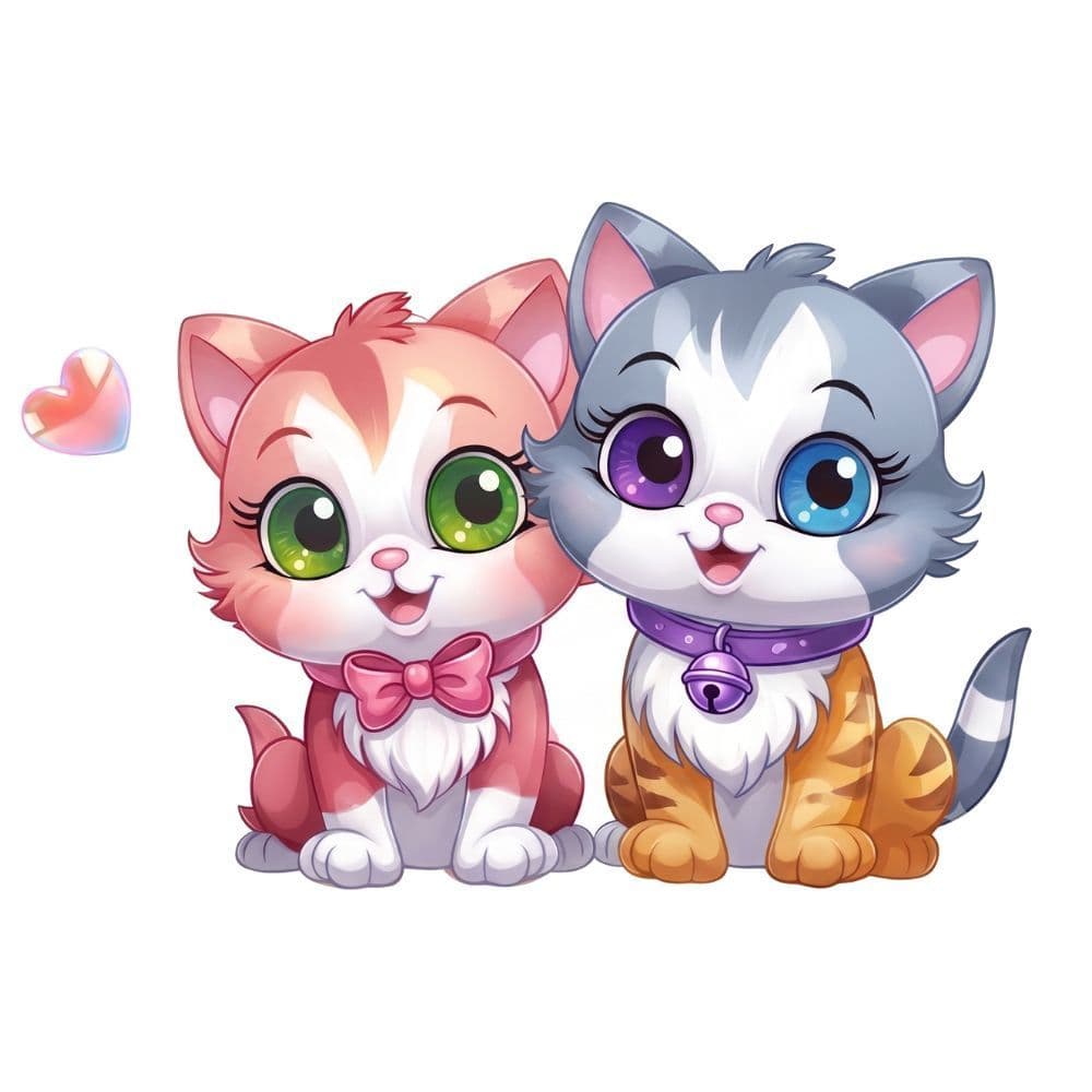 Decal Dán Xe Hơi  Hình Cặp Đôi Mèo Chibi Dễ Thương Chống Thấm Nước