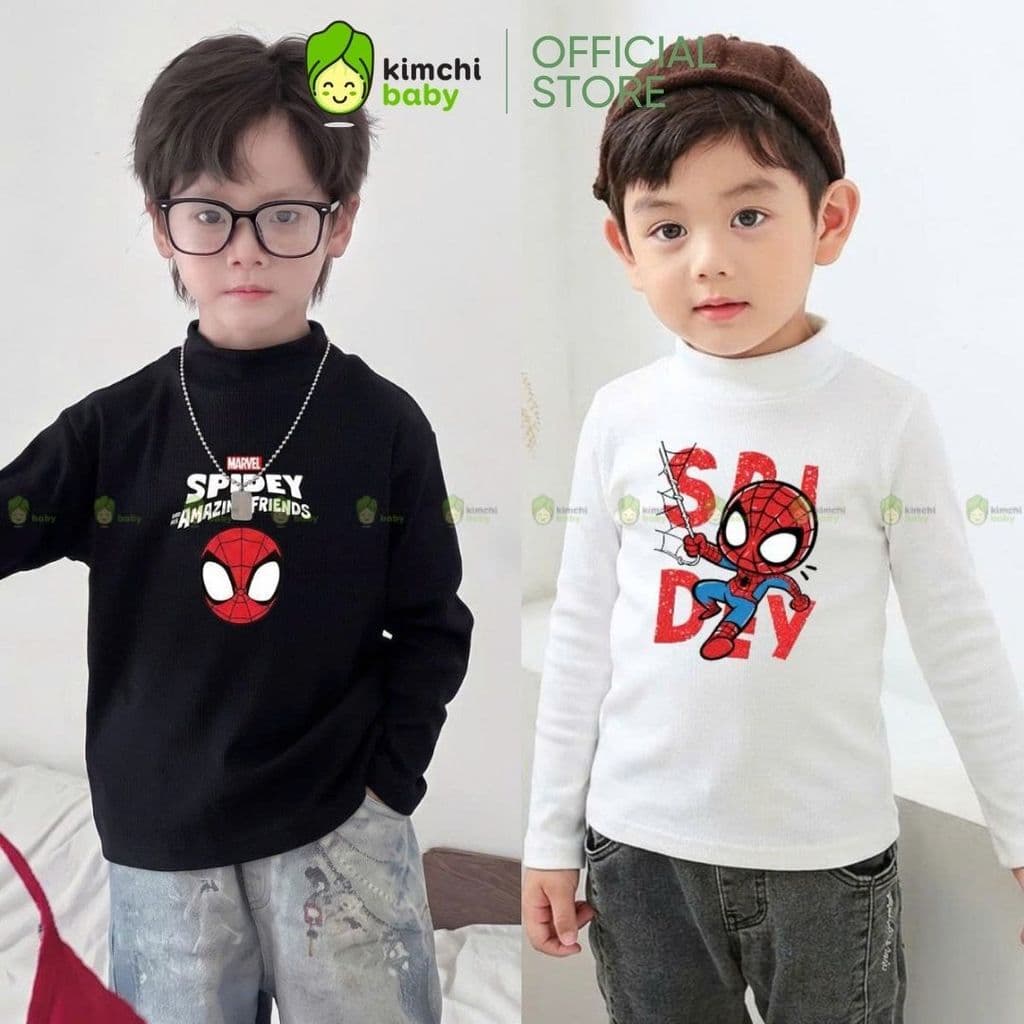[10-29KG] Áo giữ nhiệt bé trai cao cấp KIMCHIBABY cổ cao 3p DÀY MỊN SIÊU ẤM dài tay cho bé mặc thu đông ACL601