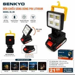 Thân Đèn Pin SENKYO DL-09 4LED Siêu Sáng, Góc Xoay 180 Độ, Có Móc Treo Tiện Lợi, Chân Pin Phổ Thông 2