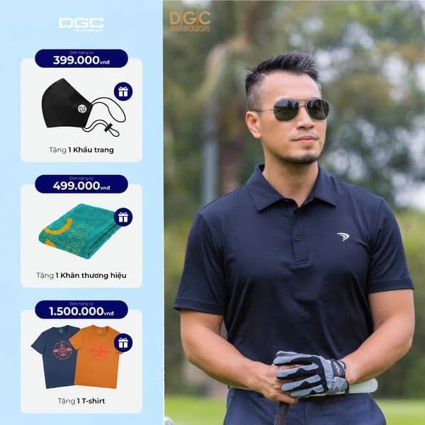 Áo Polo Golf Ngắn Tay DGC Dáng Năng Động, Vải Thoáng Mát Thấm Hút Mồ Hôi - SAPBC16M