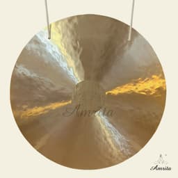 [Amrita] [Hàng Sẵn] Golden Wind Gong 60cm kèm đế gỗ và chày bông - CXNP534 7