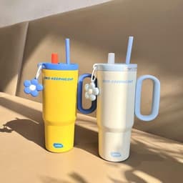Bình Giữ Nhiệt 750ML - Cốc Xinh Xắn Tiện Lợi Đậm Chất Cá Tính Với Charm Hoa Dễ Thương & Tay Cầm Tiện Lợi VOICON-[BIN99] 6