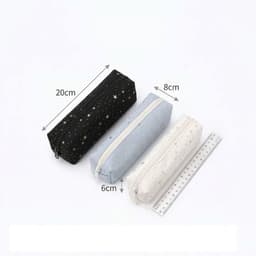 Phòng Cách Kawaii Hộp Đựng Bút Chì Vải Họa Tiết Ngôi Sao, Túi Đựng Thẩm Mỹ Dễ Thương Cho Học Sinh 4