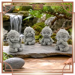 Bộ tiểu Tôn Ngộ Không tứ không đá sa thạch ST.PVN2677 - Tượng deco, trang trí tiểu cảnh, bán cạn, terrarium 3
