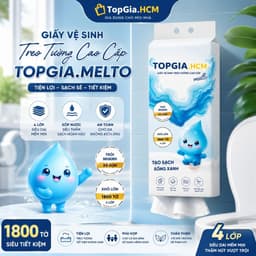 Giấy vệ sinh 1800 tờ treo tường cao cấp TopGia Melto, 4 lớp dập vân 4D, mềm mịn, an toàn và tiện lợi cho gia đình. 1