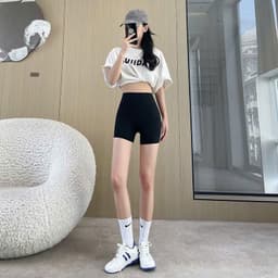 Quần đùi nữ - Quần Legging đùi nữ lưng chun cạp cao, Quần tập thể dục ôm gọn cơ thể, Quần short sooc cotton co giãn BiBi 9