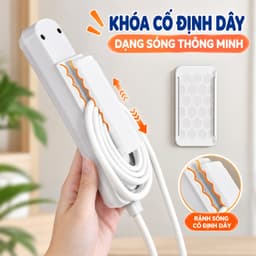 Giá Treo Ổ Điện Dán Tường, Dụng Cụ Cuộn Dây Nguồn Có Kẹp Giữ Chống Rối, Tiết Kiệm Diện Tích
 7