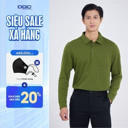Áo polo dài tay DGC Áo có túi ngực trái, cửa tay bo phong cách trẻ trung - WAPBC06M 1
