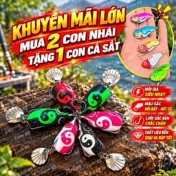 Nhái Hơi Hắc Bạch Âm Dương Bát Quái 6g Lưỡi Titan – Mồi Lure Action Nổi Săn Cá Lóc Cá Chẽm, Mua 2 Tặng 1 Cá Sắt 1