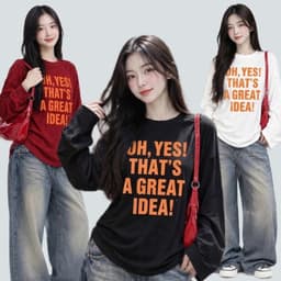 Áo thun form rộng chất cotton cõ giãn in hoạ tiết chữ nổi bật phong cách CT YES17 4 9 7 3