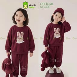 [10-29kg] Bộ Nỉ 2 Da Cao Cấp Premium Cho Bé Gái Mặc Thu Đông Dày Mịn Ấm KIMCHIBABY Họa Tiết Hoạt Hình Micki BN604 9