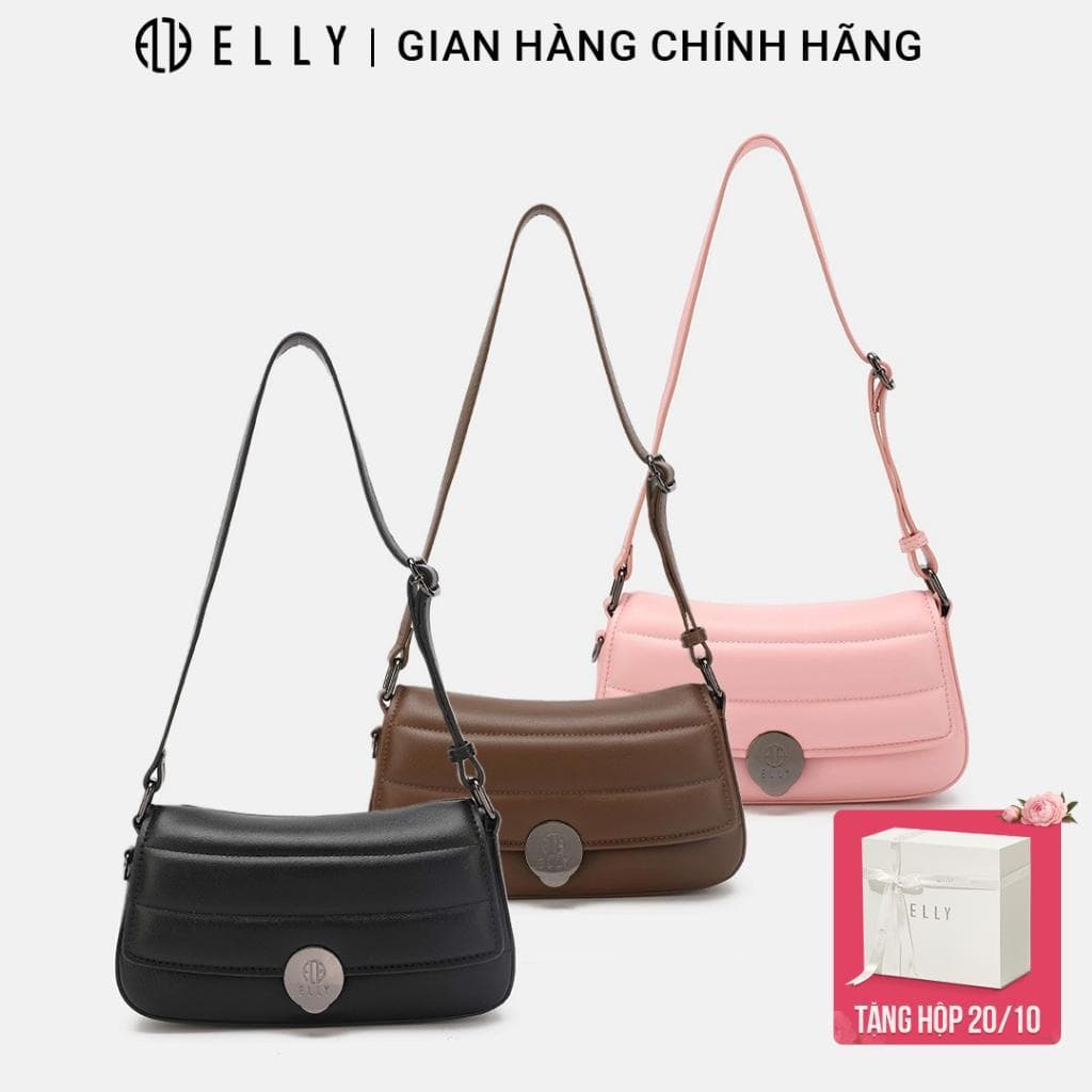 [Tặng hộp 20.10] Túi xách nữ da thật ELLY ET178 túi xách tay đeo vai đeo chéo cao cấp chính hãng