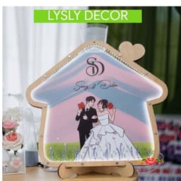 Tranh Rót Cát Ngày Cưới Có Đèn Hình Ngôi Nhà Nấm 2