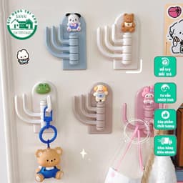 Móc Dán Tường 3 Chấu Dễ Thương, Móc Treo Đồ 3 Chấu Đa Năng Tiện Lợi Họa Tiết Dễ Thương VOICON-[NHI66] 1