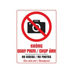 [Hỏa Tốc] Decal Dán "Không Quay Phim / Chụp Ảnh - No Videos / No Photos" Chống Thấm Nước, Bền Đẹp 3