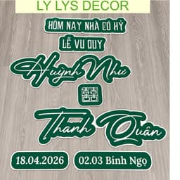 Bảng tên dâu rể ngày cưới, bảng tên đám cưới trang trí gia tiên. LY LYS DECOR 7