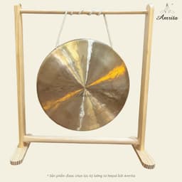[Amrita] [Hàng Sẵn] Golden Chau Gong 40cm kèm đế gỗ và chày bông - CXNP531 8