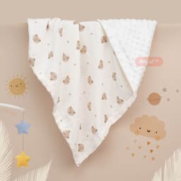 Chăn xô muslin hạt đậu cho bé - Chăn/ Mền đắp cho bé vải muslin cao cấp kết hợp vải nhung bi mềm 2