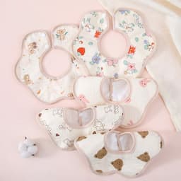 Yếm ăn dặm chống thấm, Yếm tròn xoay 360 độ chống thấm cao cấp cho bé nhiều họa tiết Freeship 5