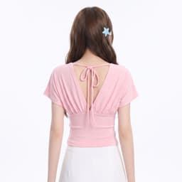 Áo Thun Nữ Cổ V Tay Cánh Dơi Dáng Ôm Kiểu Nhún Eo A51597 - Fashion 73 4