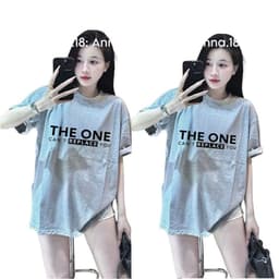 (  Áo Thun MỎNG )  Áo Thun Cotton Form Oversize Unisex Nam Nữ Đơn Giản Basic Mặc Hằng Ngày chữ THE ONE 7