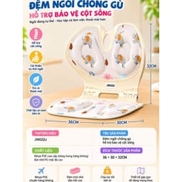 TC  Đệm Ngồi Chống Gù JINGQU Có Tựa Lưng, Đệm Ghế Công Thái Học Gập Gọn, Hỗ Trợ Tư Thế Ngồi Êm Ái Thoáng Khí 6