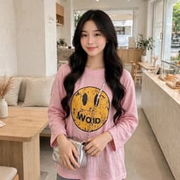 Áo thun giấy cổ tròn mỏng in hình mặt cười vàng xinh đẹp hot trend  TG FACE11 7 4