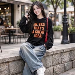 Áo thun form rộng chất cotton cõ giãn in hoạ tiết chữ nổi bật phong cách CT YES17 4 9 7 4
