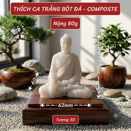 Tượng Phật Thích ca 8cm Trang Trí Tiểu Cảnh, Bàn Làm Việc  Bằng Đá Composite Chất Lượng Cao 1