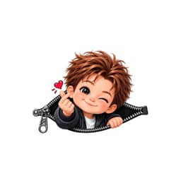  Decal Dán Trang Trí Hình Bé Chibi Kéo Khóa Thả Tim "Siêu Cưng" Chống Thấm Nước, Bền Màu 1