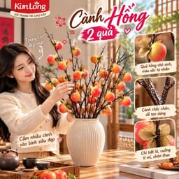Cành Hồng Nhân Tạo Tết: Trang Trí Phòng Khách Rực Rỡ Với Hoa Giả Bình Hoa Đẹp Ngày Tết 7