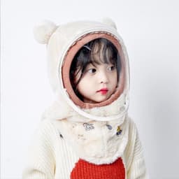 Mũ Len Lông Cừu Trùm Đầu Kèm Kính Chắn Gió Chống Bụi Bảo Vệ Bé🍀FREESHIP🍀Nón Len Mềm Mịn 2in1 Cho Bé 6