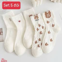 Sét 5 đôi tất cổ thấp nữ mẫu mới BIN 5