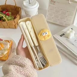 Bộ Thìa Đũa Muỗng Dĩa Inox 304 Cán Hình Phô Mai- Bộ Thìa Dĩa Inox 304 Cao Cấp Chống Gỉ Dễ Thương  VOICON-[TTA11] 9