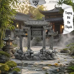 Tượng cổng tam quan đá sa thạch ST.PVN2685 - Tượng deco, trang trí tiểu cảnh, bán cạn, terrarium 5