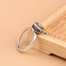 Nhẫn Om Mani Padme Hum Bát Nhã Tâm Kinh Khắc Chú Lục Tự Đại Minh Xoay Tròn Phong Thủy Phong Cách Phật Giáo Cổ Điển 6