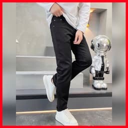 JEAN ĐEN "3 TRONG 1", CHỐNG PHAI MÀU-CHỐNG NHĂN-VẢI 3 LỚP CHẤT ĐANH ĐỨNG FORM,BỀN ĐẸP QJ-3250 VIC 1