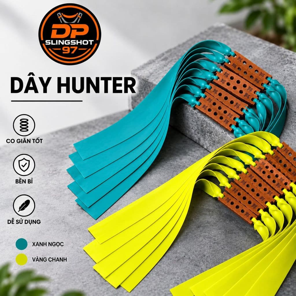 Dây Thun Super Hunter Xanh Ngọc Xanh Chuối - Combo Bền Bỉ, Co Giãn Tốt, Dễ Dàng Sử Dụng