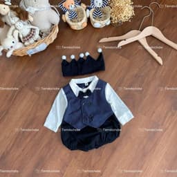 Body Suit Dài Tay Kèm Vương Miện Đeo Cho Bé Mùa Thu 5-12kg - Thiết Kế Ấm Áp Và Phong Cách 8