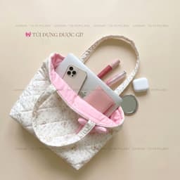 [TẶNG CHARM NƠ] Túi Tote Daisy Rosie Millie Chần Bông Bánh Bèo Xinh Xắn Đi Học Đi Làm T46 T47 T48 3