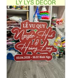 Bảng tên dâu rể ngày cưới, bảng tên đám cưới trang trí gia tiên. LY LYS DECOR 5