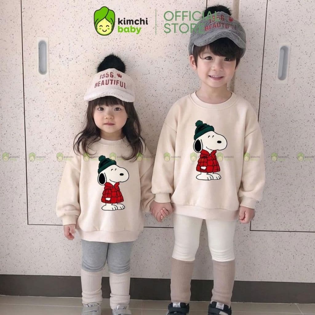[10-29KG] Áo Sweater Noel Cho Bé Kimchibaby Nỉ 2 Da Cao Cấp Dày Mịn Ấm Áo Nỉ Giáng Sinh Bé Trai Bé Gái AN602