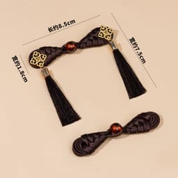 Nút Khóa Tỳ Bà Cổ Phong Đính Vân Khánh Kim Loại Tua Rua - Cúc Cài Áo Tàu Sườn Xám Có Tua Rua Sang Trọng Phụ Kiện May Mặc 6