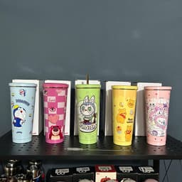 Cốc giữ nhiệt 750ml hoạ tiết hoạt hình dễ thương xinh xắn ( Tặng Phụ Kiện ) 1