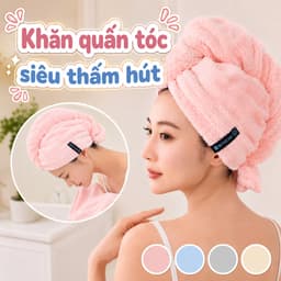 Khăn Quấn Tóc Siêu Thấm Hút Nhanh Khô, Khăn Lau Tóc Thẩm Mỹ Siêu Thấm Bubble 1