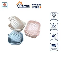 Bộ Rổ Nhựa Vuông Kèm Thau Đựng Rau Củ Quả VIỆT NHẬT 3288/89/90  - DOMUS 1