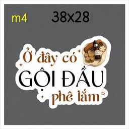 Sticker Decal Dán Kính Chống nước - Decal Nail mi gội size A3 (7722) 7