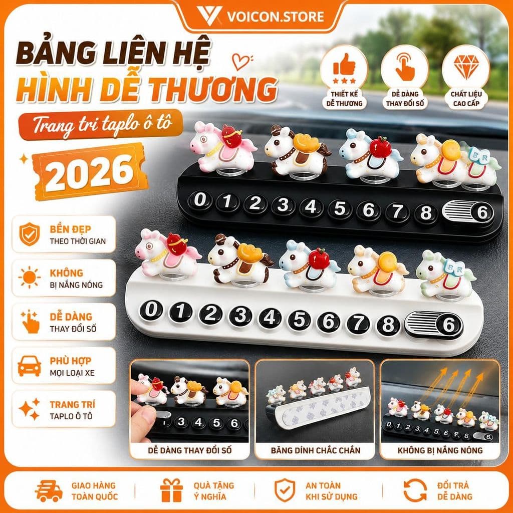 Bảng sốđiệnthoại Hình dễ thương 2026 Trang Trí Taplo Ôtô Thiết Kế xᶖnh Xắn, đáng yêu VOICON-[NHI99]